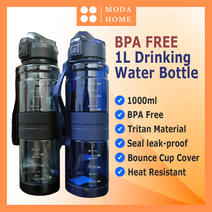 Moda Home Tritan Drinking Bottle 1000ML Water Bottle BPA Free 1 Liter ...