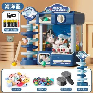 Máy Gắp Thú Bông Mini Và Đường Trượt Xoắn Ốc Có Nhạc Và Đèn Tặng Kèm Nhiều Gấu Bông Và Quả Cầu Đáng Yêu Dành Cho Bé