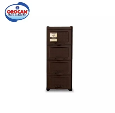 Orocan Caha de Oro Natura 4 Layer Slim Drawer - White with black handles - Wardrobe organizer - Bedroom storage solution