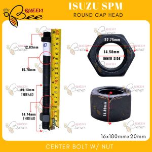 QB Isuzu SPM CENTER BOLT WITH NUT Round Cap Head 16x180mmx20mm 16x200mmx20mm 16x220mmx20mm