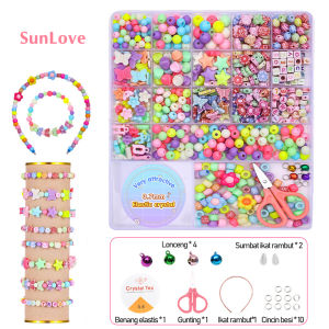 Baby Shine DIY Meronce Anak Mainan Meronce Manik-Manik Gelang DIY Beads Gelang Kalung