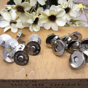 กระดุมแม่เหล็กแบบเจาะผ้า สีเงินสีทองสีทองเหลือง 14 18 mm 2 ชุด Magnet Buttons กระดุมแม่เหล็กแบบมีขาเสียบ