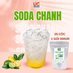 Soda Chanh (1 gói 500gr) Soda UC Nước Uống Giải Khát Có Sẵn Gas Không Cần Siro và Nước Có Gas Đủ Vị Thơm Ngon Dễ Pha