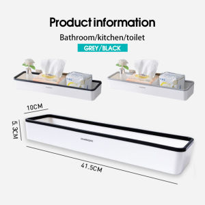 【SG stock】Nordic Bathroom Shelf Restroom Accessories Organizer Toilet Rack Wall Mounted No-Drilling Toilet Organizer Bathroom Storage Shelve Kitchen