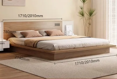 WLM light luxury tatami MUJI stylish bed frame Modern Nordic minimalist master bedroom wedding bed thick mattress super king bed 日式轻奢榻榻米(ETA: 1mth)