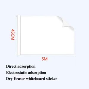 DISTILLATIONSTORE82RE9 PVC Whiteboard Wall Sticker Static Cling No-Glue Writable Wall Sheet High Quality Waterproof Static Cling Board Kids Drawing