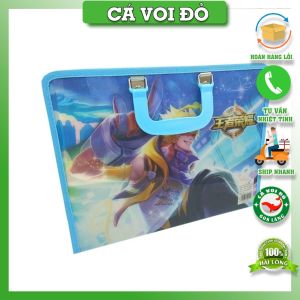 Cặp học thêm 7 ngăn nhựa cao cấp ( hình hoạt hình ngẫu nhiên )