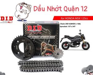 Honda MSX 125 Bộ Nhông Sên Dĩa DID Thông Số Zin 15T - 34T 428HDN - 106L Chính Hãng Made in D.I.D Thailand