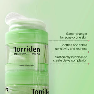 TORRIDEN BALANCEFUL Cica Toner Pad 60 sheets – Calming Centella Toner Pads with Panthenol + Sodium Hyaluronate Non‑sticky