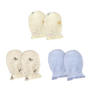 Newborn Not Scratch Hand Protectors Cotton Mittens Breathable Washable Baby Gloves Comfortable for Delicate Skin Care