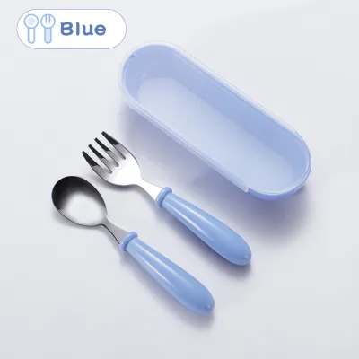 Mumystation Children Stainless Steel Spoon Fork Set with Box Tableware with Box Portable Kids Cutlery