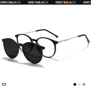 Grey Jack Kacamata Clip On Polarized Anti UV 2in1 TR90 Style Oval Kekinian Bisa Minus Fashion 6075