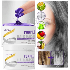 300ml Vikada Professional Anti-Brassy Purple/Silver Shampoo For Blonde Bleached Highlighted Hair Remove Yellow Purple Hair Mask Platinum Blonde Colour Protect Anti Yellow Remove Brassiness