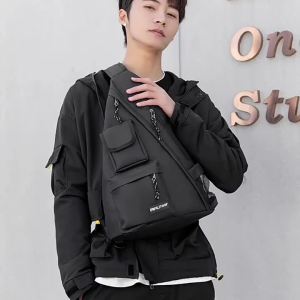 Harajuku street-style functional workwear crossbody bag ins Japanese-style mens retro Hong Kong-style large-capacity student backpack