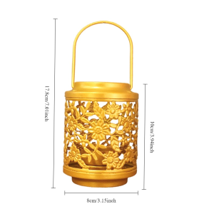 Tempat Lilin Lentera / Tempat Lilin Besi Berongga Emas Nordic Ornamen Dekorasi Rumah Cangkir Lilin