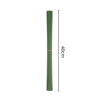 100pcs Floral Stem Wire 40cmx2mm Green Wire For DIY Crafts Flower Making Supplies Flower Arrangements