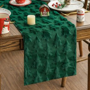 Table Flag Scandinavian Style Tablecloth Sequin Pattern Design Love Christmas Flat Fit Christmas Tree