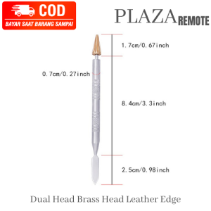 Dual Head Brass Head 2in1  Leather Edge Oil Dye Pen Paint Roller Tool applicator alat cat pinggir kulit