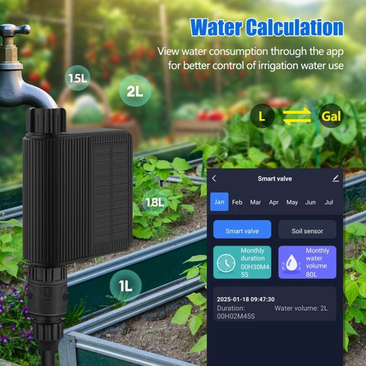 【GoS】-Solar Powered Water Timer Smart Water Valve Tuya Smart Water ...