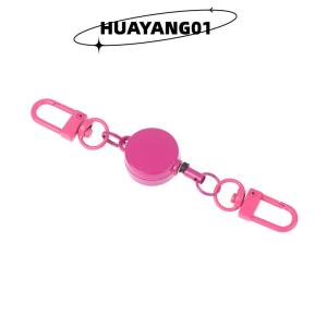 HUAYANG01 [HOT FASHION] ห่วงโลหะกันขโมย21มม. ดึงได้ง่ายที่แขวนกุญแจได้พวงกุญแจยืดหยุ่นชิ้นส่วนพยาบาลพวงกุญแจแบบยืดหดได้แบบสปอร์ต