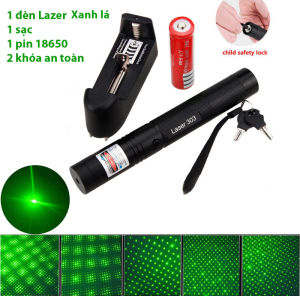 Đèn Pin Laser 303 Tia Xanh Đỏ Siêu Sáng Cao Cấp Chiếu Cực Xa Cao Cấp
