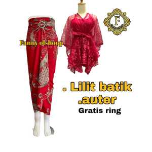 Set kebaya outer tille pita cantik mix saruni merah 17 agustus brukat kondangan wisuda bridesmaid kebaya modern mewah
