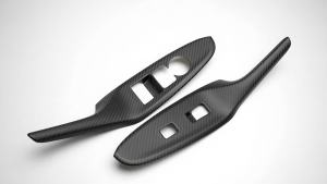 Cornerr 2Pcs Carbon Fiber Car Interior Door Window Lift Switch Lock Button Frame Cover Trim For Mazda MX-5 MX5 Miata ND 2016-2023 Q9Z6P