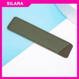 SILARA ฝาครอบป้องกันปากกาทำจากหนัง PU เคสปากกากระเป๋าใส่ปากกากระเป๋าปากกาเครื่องเขียนของใช้ในโรงเรียน