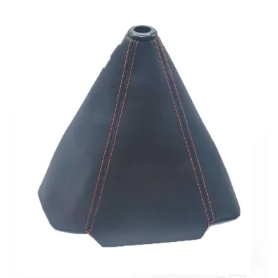 Shift Cover Car Universal Car Handbrake Gear Knob Car Rod Dust Car Lever Shift Gaiter Boot Stitch Truck PU Leather Manual/Automatic Shifter Grip Protector Decoration Accessories Black Red