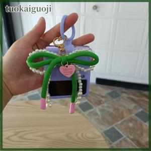 tuokaiguoji Korean New Sweet Bow Keychain Heart Pendant Keyring Y2K Aesthetic Key Holder Bag Pendant Accessories