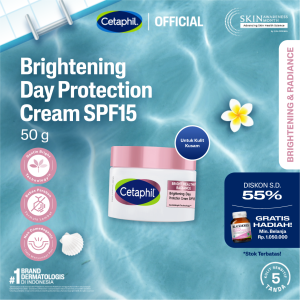 Cetaphil Bright Healthy Radiance Day Protection Cream SPF15 50g dengan Glycerin Niacinamide dan White Sea Daffodil Pelembap Wajah untuk Mencerahkan dan Melindungi Kulit dari Sinar Matahari untuk Kulit Sensitif