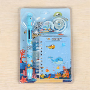 Alat Tulis Set 3IN1 Stationery Set Lucu Karakter Kartun + Correction Tape Perlengkapan Sekolah Anak-Anak TK Souvenir Ulang Tahun Anak Gift Set Children Day Gifts Cartoon Six-Color Ballpoint Pen with Correction Tape ptt