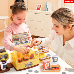 Mini Burger Shop Cash Register Playset - Counter Series Toy for Kids