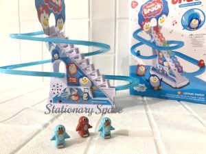 Mainan Anak Pinguin/ Small Duck/ Hello Kitty/ Doraemon / Train & Friends Musik Track Balap Naik Tangga Dengan Musik - Mainan Termurah