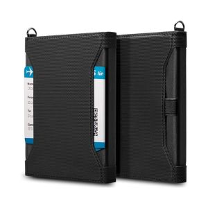 VOYUE Solid Color Passport Holder Leather RFID Blocking Travel Card Bag Ticket Slot Clip Passport Wallets