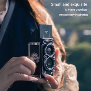 New Fool-Proof Twin-Lens Film Camera for Graduation Season Hand-Crank Retro Science Exchange Student Video Gift Camera Portable Compact with Retro CCD HD - Beginner-Friendly Portable Compact Camera for Students Girls & Travel