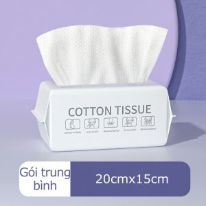 Khăn mặt dùng 1 lần lau khô ướt giấy đa năng 100% cotton dạng tệp-NIEVE