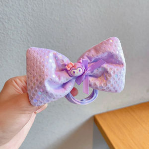 Childrens Elastic Bands Cute Bow Ties Cartoon Rubber Bands Purple Hair Rings Baby Girls Headband Hair Accessories For Kids