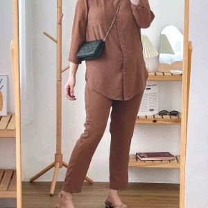 HANA SET CRINKLE AIRFLOW PREMIUM IMPORT - ONE SET CRINKLE - SETELAN MUSLIM WANITA - SETELAN WANITA FULL KANCING