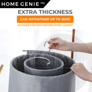 STAINLESS STEEL Spiral Circle Hexagon Square Clothes Hanger Rotating Drying Rack Storage Bedsheet Quilt Blanket In Balcony by Home Genie