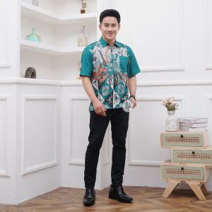 Batik Couple Pasangan Keluarga Ayah Ibu Anak Laki Suami Istri Sepasang Modern Mewah Ayam Tosca