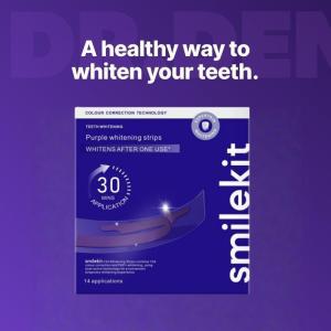 [SG Stock] SmileKit V34 Teeth Whitening Strips Purple Tooth Stain Treatment Whitening Toothpaste Oral Care