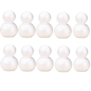HULEQQI 10 pcs Styrofoam Polystyrene Snowman Craft Balls Handmade Ornaments DIY Painting Snowman Party Supplies Xmas Decor Snowman Foam Models Home Decorations