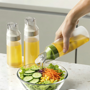 Plastic Squeeze Oil Bottle Leak-Proof Reusable Spice Bottle with Lid Food Storage Kitchen Utensils