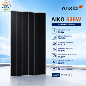 Tấm Pin Năng Lượng Mặt Trời AIKO SOLAR 535W ABC N-Type -A525-MCE60Dw Hàng Mới