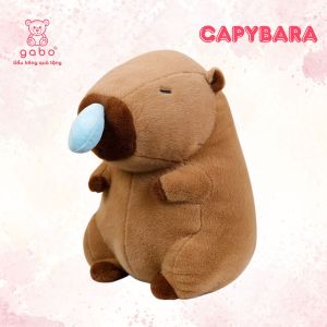 Gấᴜ Bông Capybara Chảy Mũi Đáng Yêu Chuột Lang Nước Rút Mũi Hồng Nâu Thú Nhồi Bông Capybara Kéo Mũi