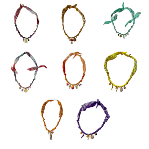 Bohemian Silk Neck Scarf Travel Friendly Necklace Fashion Accessory For Women Girl Vacation and Music Festival Wear