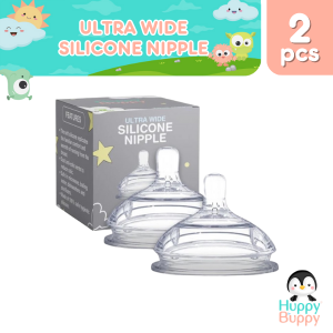 Huppy Buppy Nipple Replacement Teats For Silicone Feeding Bottle 2 Pieces