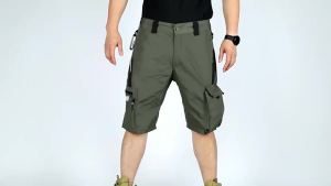 FUGUINIAO Camouflage Cargo Shorts Mens Summer Quick Drying Multiple Pockets Military Pants Outdoor Hiking Fishing Male Jogger