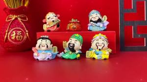 招财家用旺宅办公室玄关客厅装饰品店铺开业乔迁礼五路财神爷摆件Zhaocai Family Prosperous Residence Five Road God of Wealth Ornament